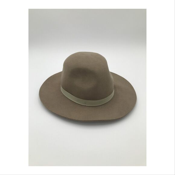 Brixton Womens Dalila Wool Felt Hat Small 7 56cm Beige Fedora Ribbon Floppy Brim - Picture 5 of 10